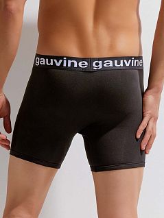 Тонкие боксеры из хлопка и эластана черного цвета GAUVINE RTGAU3020-01